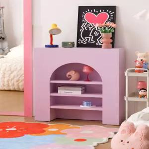 파스텔 벽난로 콘솔장 옐로우 장식장 벽난로모양 아치형