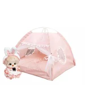 핑크색 아이돌 인형 솜인형 솜인형옷 텐트하우스 텐트 침대 하우스