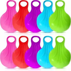 용 Jerify 10개 눈썰매 손잡이가 달린 플라스틱 토보간 썰매 스키 보드 겨울 활강 모래 5가지 색상