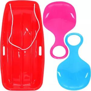 유연한 성인을 위한 졸리루도 3개 플라스틱 눈썰매 35인치 겨울 추위에 강한 토보간 썰매 보드 활강 모래