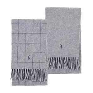 폴로랄프로렌 PC0743-021 포니 윈도우페인 플래드 체크 리버시블 프린지 머플러