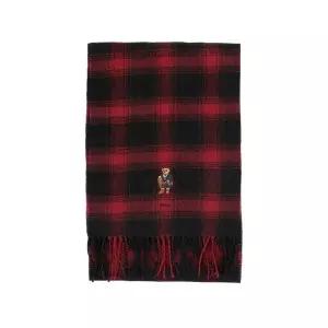 폴로랄프로렌 PC1456-001 홀리데이 베어 플래드 체크 프린지 머플러