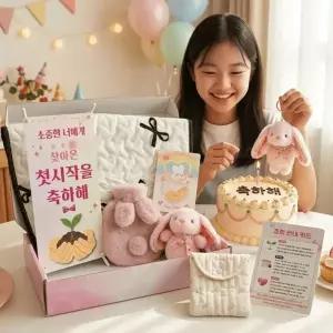 딸 첫 생리 선물 초경 월경 세트 아빠 키트 축하 파티 준비