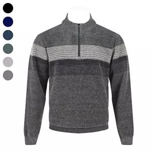 [리빌모아]남자 겨울 포근한 밍크 기모 반 집업 니트티 BR-L-KN-Q006-카키