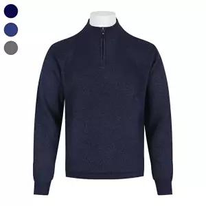 [리빌모아]남자 겨울 패턴 기모 반집업 무지 니트 티셔츠 DD-L-KN-628-3-블루