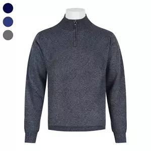 [리빌모아]남자 겨울 패턴 기모 반집업 무지 니트 티셔츠 DD-L-KN-628-3-그레이