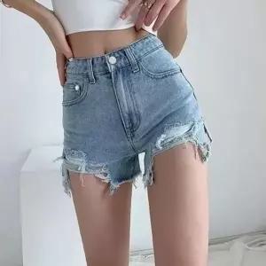 여성 캐주얼 연청 데님 숏팬츠 핫팬츠 (HSJ-WFHXJVP)