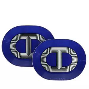 에르메스 테이블웨어 OVAL 플레이트 접시 랠리24 미니 블루 2PCS