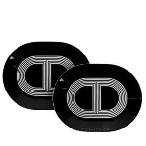 에르메스 테이블웨어 OVAL 플레이트 접시 랠리24 미니 블랙 2PCS