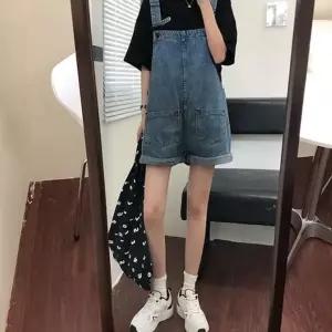 귀여운 러블리 페미닌 데이트룩 여성 데님 멜빵팬츠 (HSJ-WAE5736)