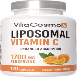 리포솜 비타민 C 보충제 1700mg 120캡슐 100 채식 비-GMO 및 텐 프리 고흡수성