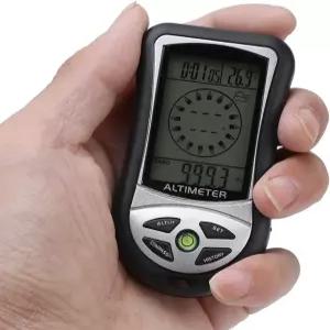 디오체 기압계 고도계 다기능 디지털 블랙 일기 예보 핸드홀드 하이킹 야외 손전등