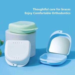 1/5개입 틀니 보관함 거울 포함 용 리테이너 박스 케이스 플라스틱 치아  보호