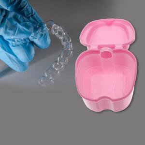 3개 휴대용 틀니 보관함 통기성 디자인 케이스  치아, 교정기, 여행, 출장용