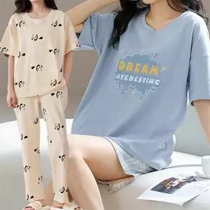 [로즈엘리][2세트] 반팔2+반바지2+바지2 캡내장 잠옷세트 2026