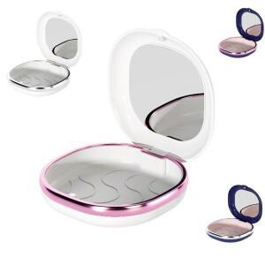 거울이 있는 치아 교정기 케이스 1개, 유지 자석식 보관함, 여행용  틀니