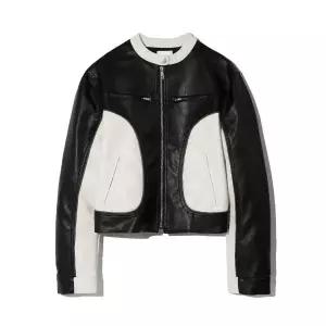 매장정품 코드그라피 CGP (우먼) 크롭 레더 바이커 자켓_블랙 CBCFWJK036BK 689295