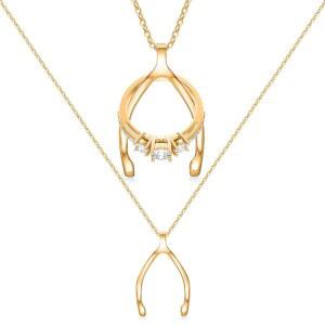 에밀리 C 반지 홀더 목걸이 - 금색 마감 처리된 스테인리스 스틸 목걸이 - 의사 간호사를 위한 약혼 선물 - 엄마 또는 할머니를 위한 금색 보석