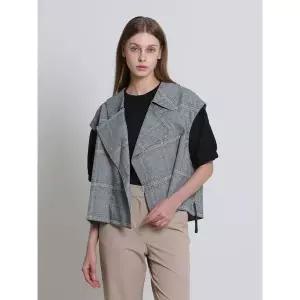 [하프클럽/보니스팍스]카라 체크 루즈핏 베스트 (택가격 199000원)