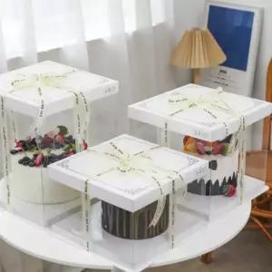 케익상자 투명 박스 디저트 4호 케이크상자 높은 용기 원형 세트 투명케이크상자 5호 조각