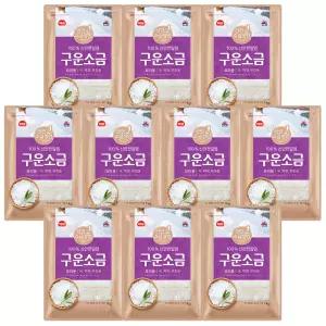 해표 100% 신안천일염 구운소금 1kg x 10개 / 소금 조미료