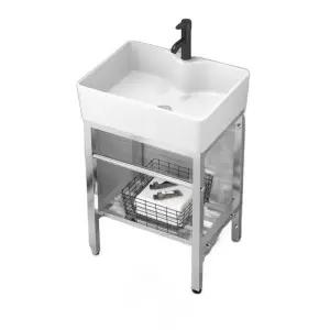 이동형 세면대 스탠드 휴대용 간편설치 업소용 원룸 간이 하부장