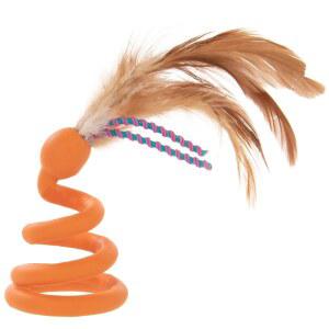 펫링크스 배티 소프트 보잉 스프링 사이즈 고양이 깃털 주황색