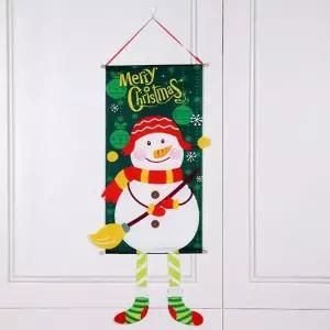 [RIZPICK]크리스마스 패브릭 벽걸이 파티 장식 눈사람 포스터