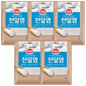 해표 100% 전남신안 천일염 3kg x 5개 / 소금 조미료