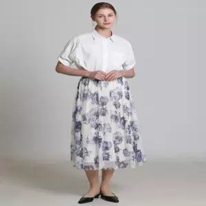 [아날도바시니][아날도바시니(ARNALDO BASSINI)] 블루 플라워 밴딩 샤스커트 (택가격 118000원)