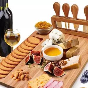 안주트레이 와인 플레이트 28cm 도마 .7cm 36cm 원목 플래터 쟁반 포크포함