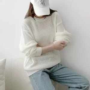 [신세계라이브쇼핑][옷자락] 여자 박시 루즈핏 하찌 힙커버 분홍색 데일리 봄 니트