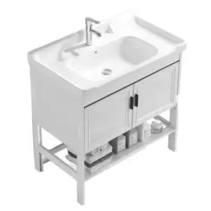 세면기 타일 카운터 하부장 세면대 원홀 수전 비키 미닫이 건식 화장실 일체형