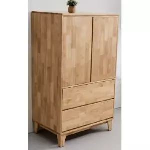 밝은 고무나무원목 2단 서랍장 겸 아이방 옷장(80cm) 정리 아동 예쁜 키즈