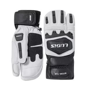 루디스 국가대표 LUPDUG07 화이트 알파인 스키 보드 레이싱 삼지 방한 가죽 장갑