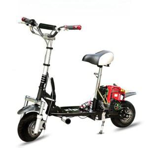 페달 2륜 접이식 스쿠터 블랙 가솔린 미니 휴대용 12인치 좌석 출퇴근 프레임 킥보드