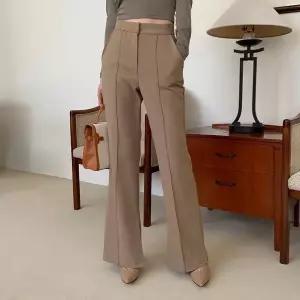 [하프클럽/]여자 베이직 핀턱 트임 부츠컷 슬랙스