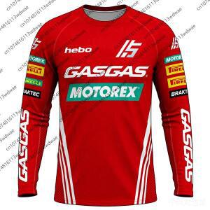 가스가스 모토크로스 저지 스트라이프 메쉬 텍스처 헤보 속건 통기성 MX 오프로드 더트 바이크 탑 레이싱