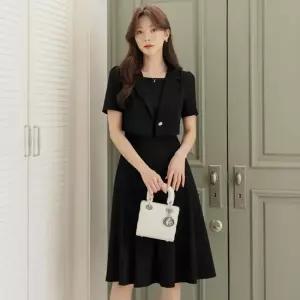 XXL까지) 볼리드 레이어드 자켓 원피스 하객룩 오피스룩 모임룩 격식룩 빅사이즈