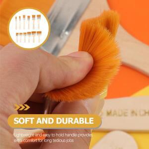 나무 손잡이가  12개 나일론 플랫 페인트 브러시 세트 스테이닝 바니싱 아크릴 젯소 벽  캐비닛 도어