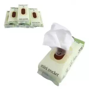 미니 포켓 물티슈 8매입×8개 1세트 | 가방에 쏙 무향 엠보싱 휴대용 티슈