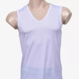 쿨론 냉감 매쉬 브이넥 남자 런닝 민소매 나시 티셔츠