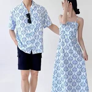 비치웨어 여름 커플룩 반팔셔츠 원피스 허니문 휴양지 여행