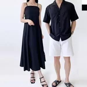 비치웨어 커플 여행룩 시밀러룩 휴양지 관광지 여행 바캉스