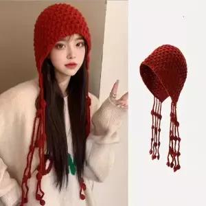 엠에스25085 태슬 니트 모자빈티지모자비니모자챙없는모자니트비니이쁜비니니트모자