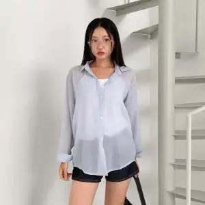 [신세계라이브쇼핑][옷자락] 여자 여름 쿨링 자외선차단 긴팔 시스루 셔츠