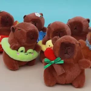 (선택 카피바라 봉제인형 키링 랜덤)카피바라 봉제인형 키링 귀여운봉제인형 가방고리 컨셉잡는카피바라 캐