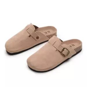 둥근 앞코 스웨이드 슬리퍼 귀여운 여자 블로퍼 신발 가을신발코디 스웨이드뮬신발