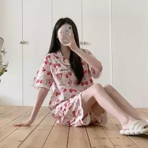 [옷자락]여자 로맨틱 귀여운 체리 미니마우스 데일리 파자마