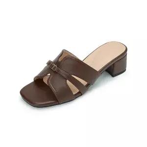 엠.무크 카디 컷아웃 드레스 뮬 브라운 516623906ZM